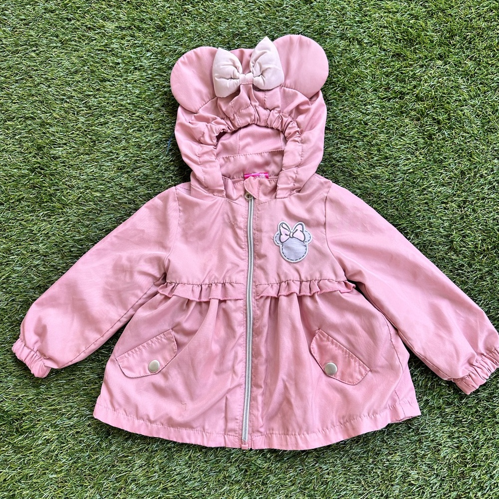 Disney Pink Hooded Jacket with Minnie Bow Ears